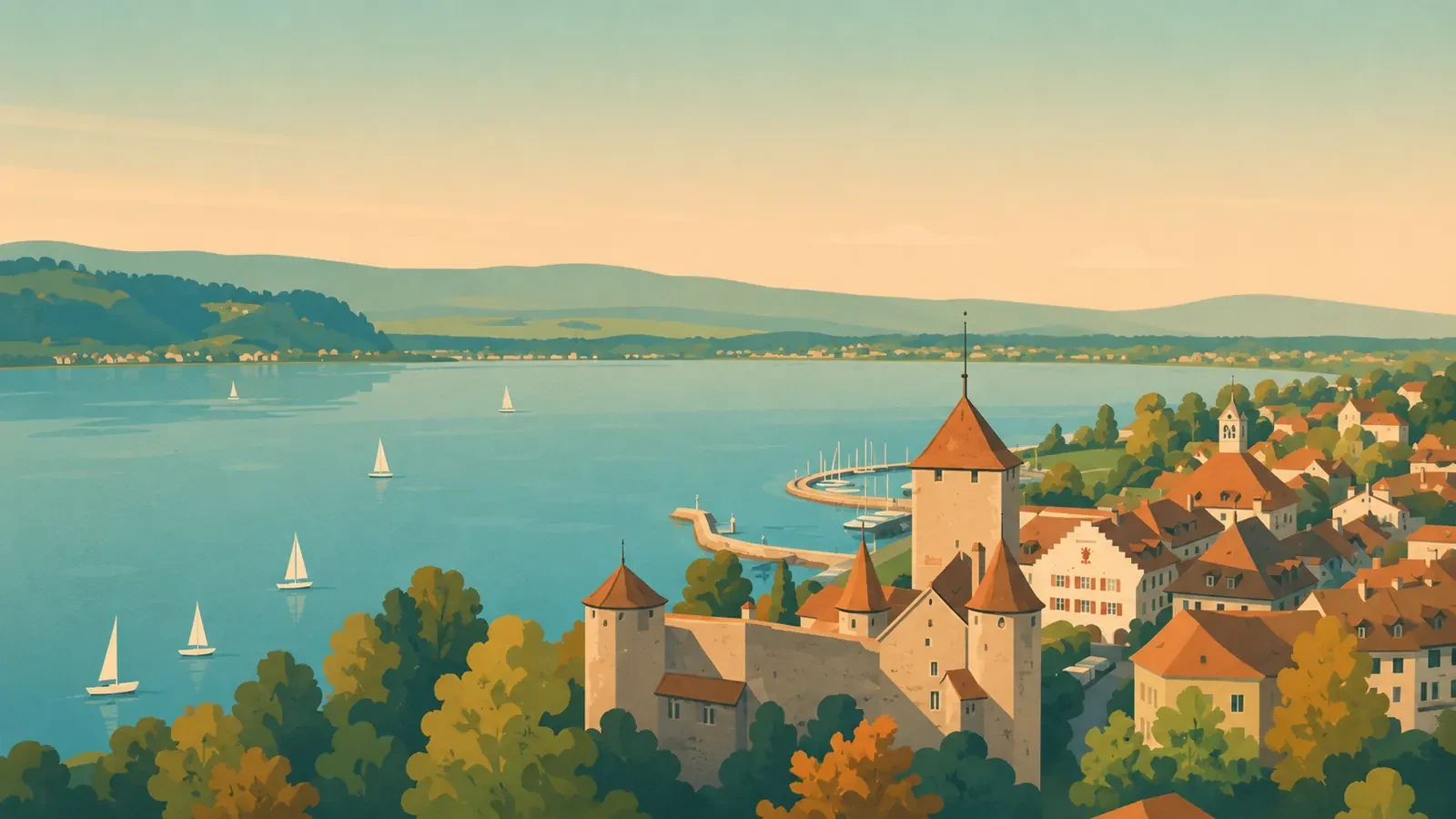 Illustration du lac de Morat