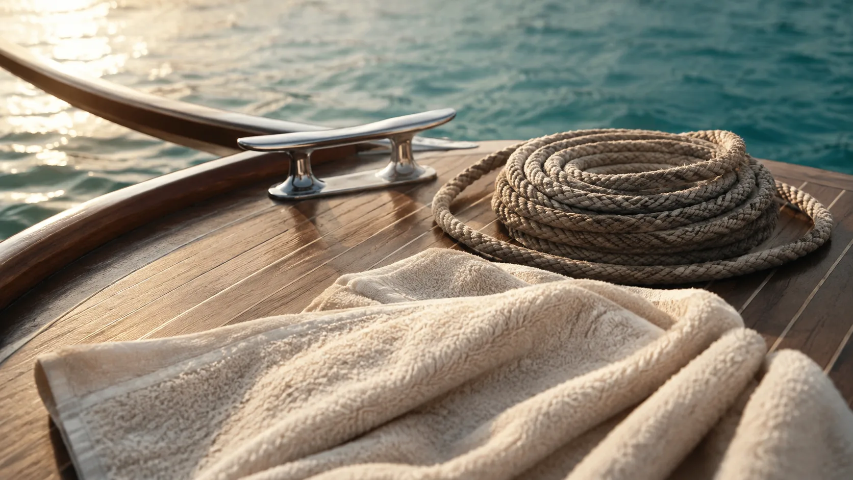 Pont de bateau au soleil