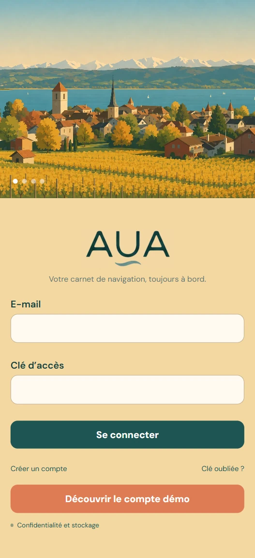 Écran de connexion AUA
